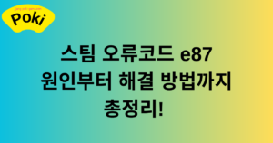 스팀 오류코드 e87 원인부터 해결 방법까지 총정리!